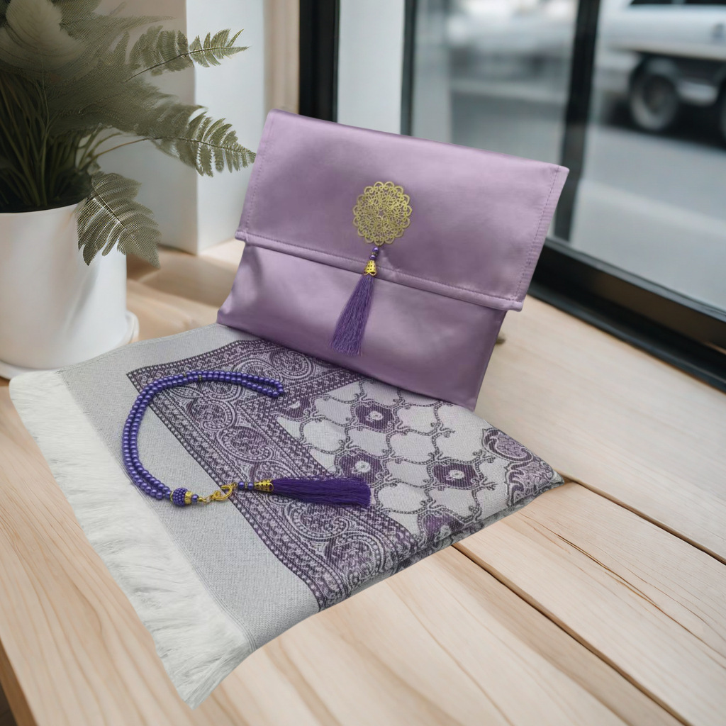 Portable Prayer Mat Set with Tasbeeh & Pouch