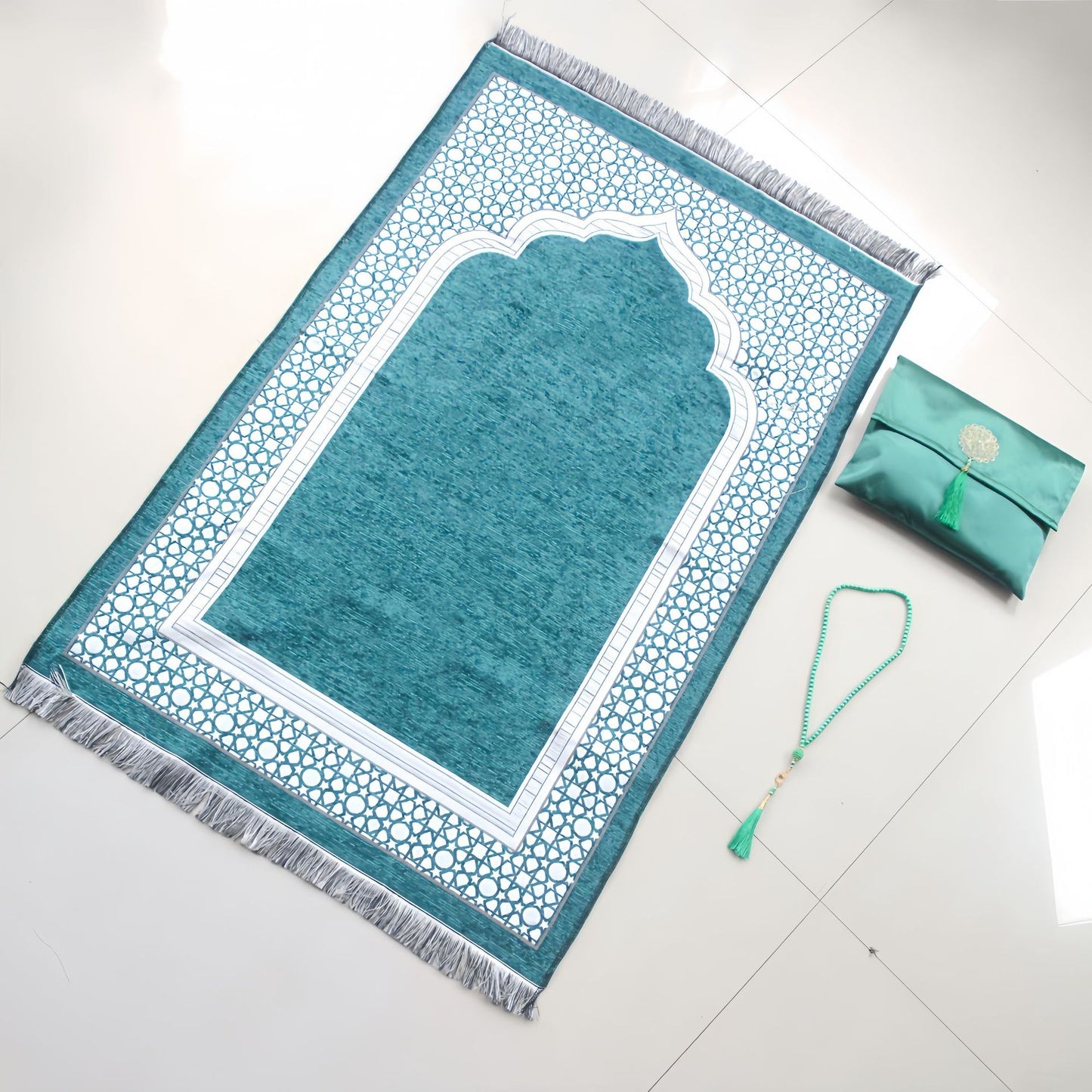 Portable Prayer Mat Set with Tasbeeh & Carry Case