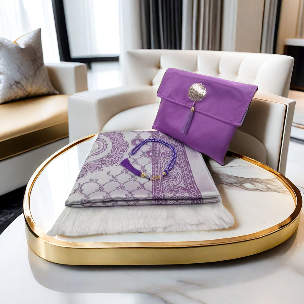 Portable Prayer Mat Set with Tasbeeh & Pouch
