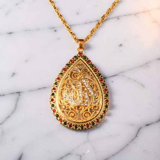 Allah Water Drop Pendant Necklace