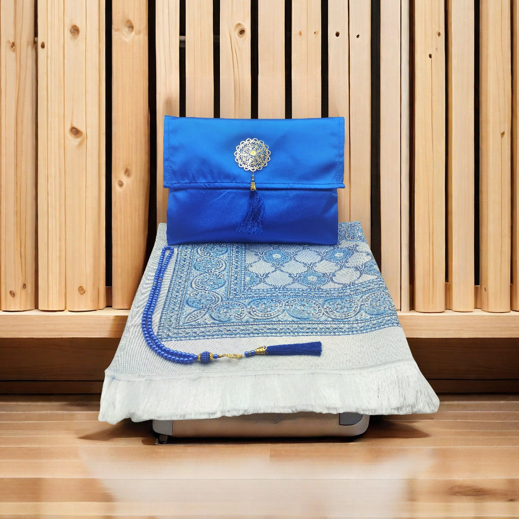 Portable Prayer Mat Set with Tasbeeh & Pouch