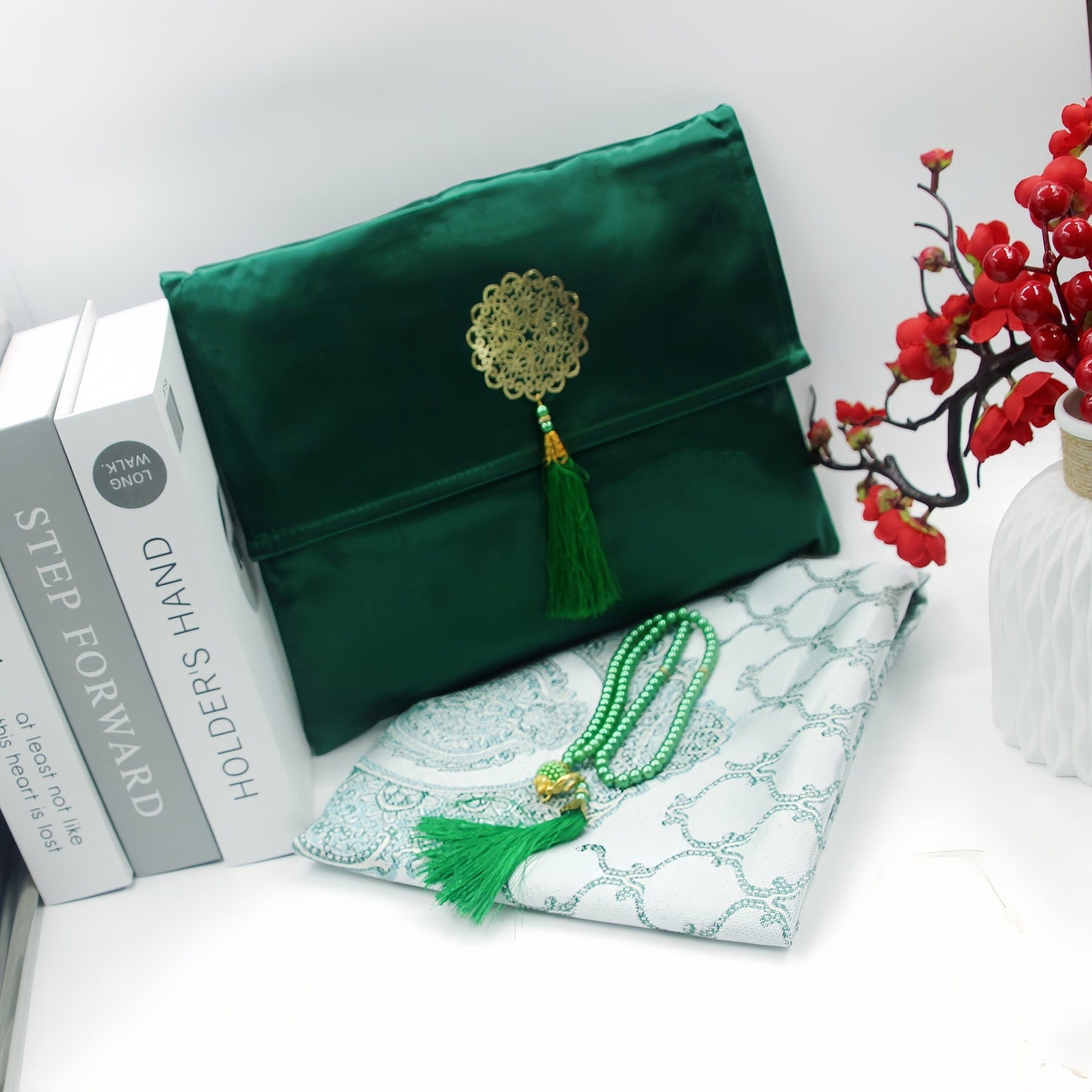 Portable Prayer Mat Set with Tasbeeh & Carry Case