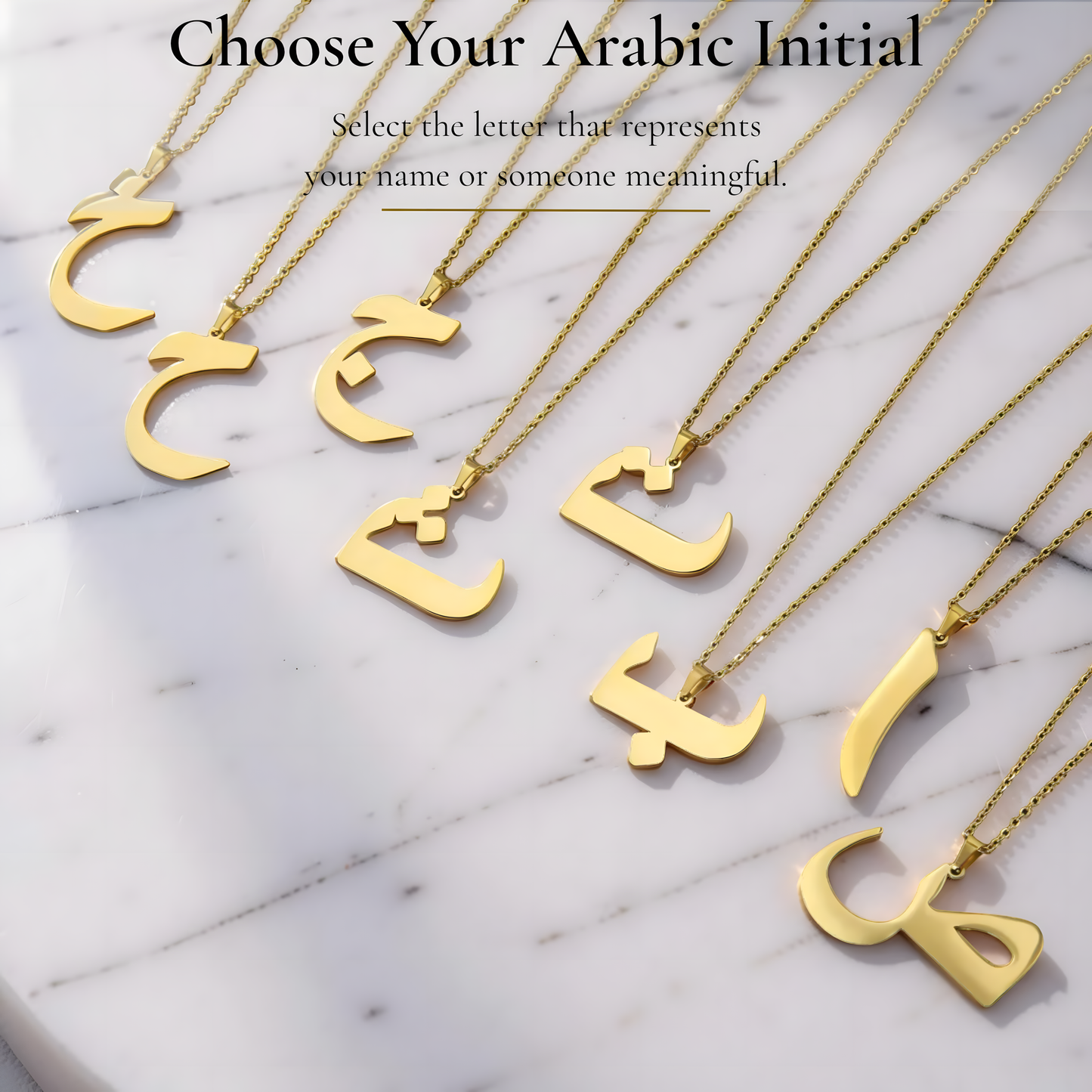 Arabic Letter Pendant Necklace