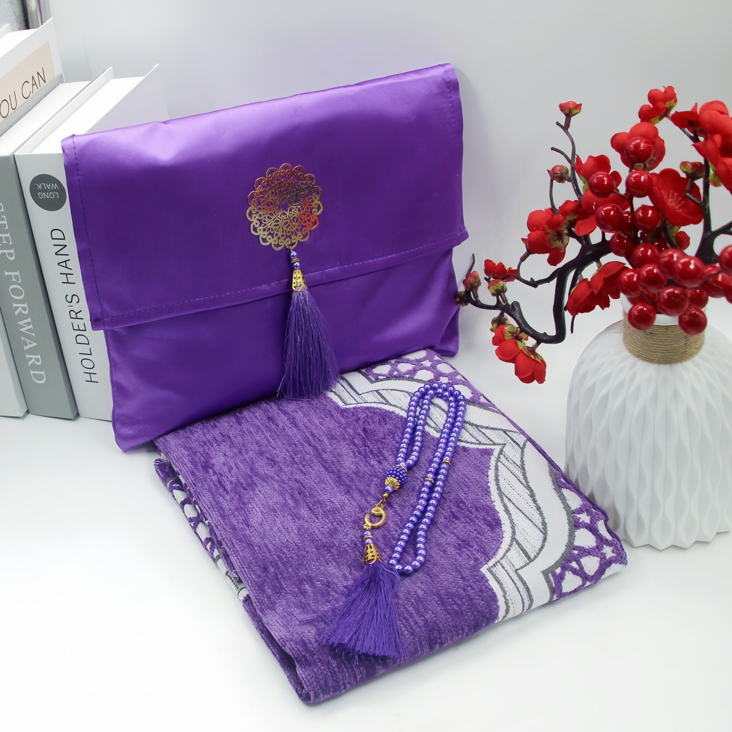 Portable Prayer Mat Set with Tasbeeh & Carry Case