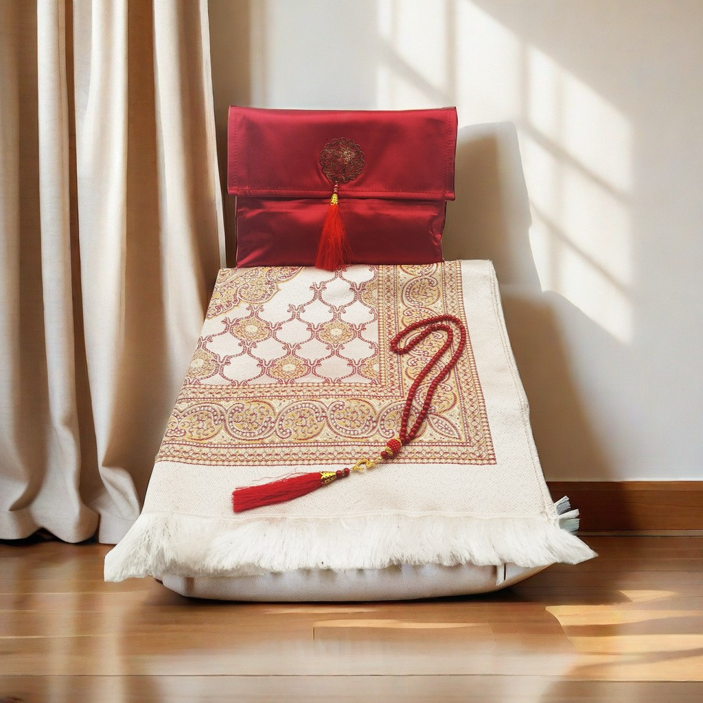 Portable Prayer Mat Set with Tasbeeh & Pouch