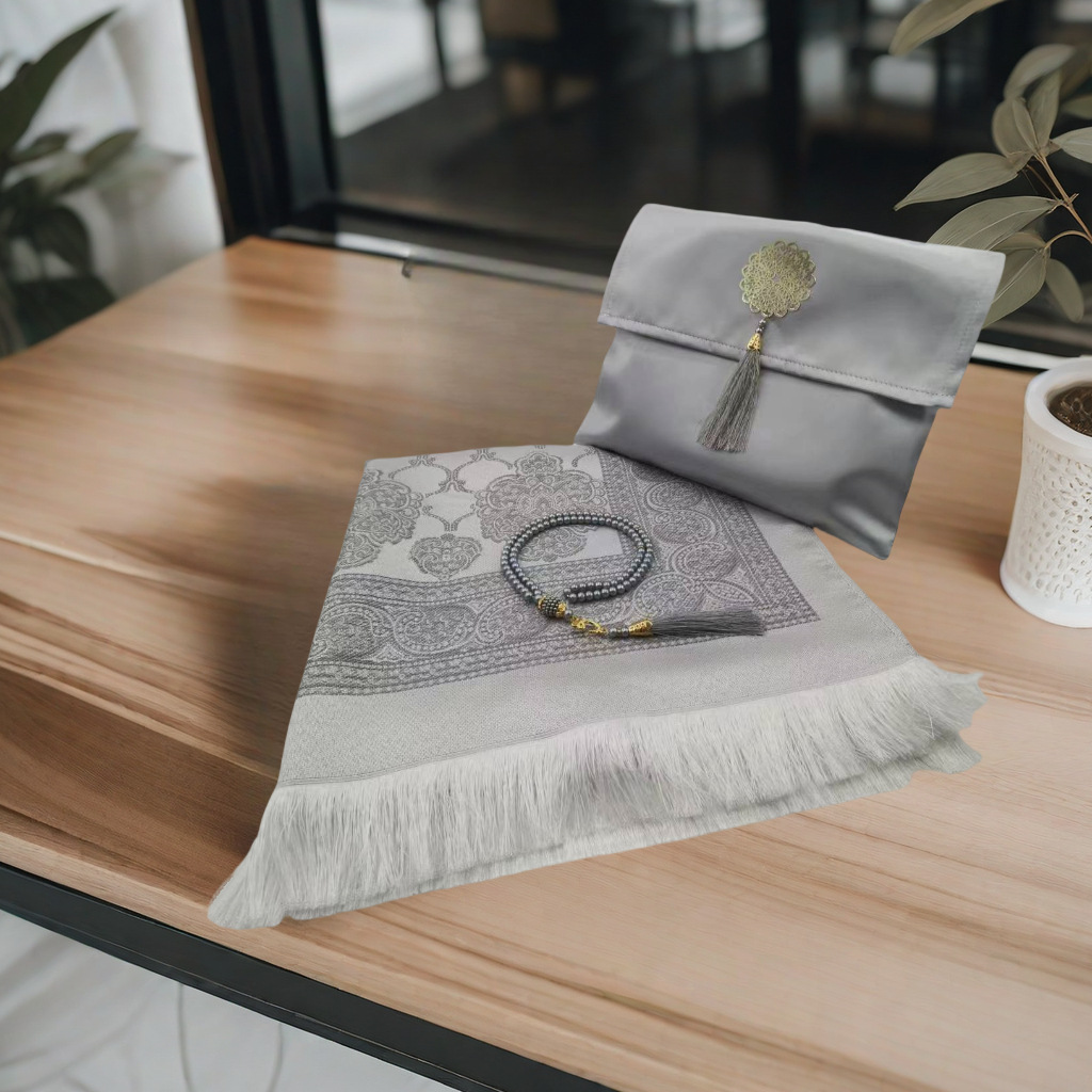 Portable Prayer Mat Set with Tasbeeh & Pouch