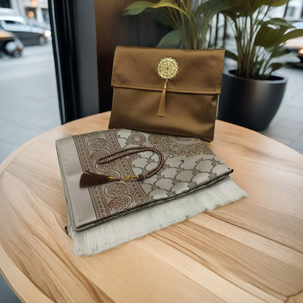 Portable Prayer Mat Set with Tasbeeh & Pouch