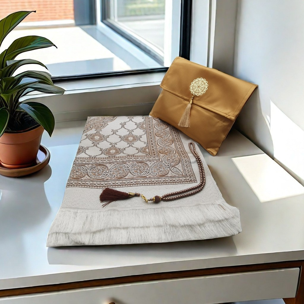 Portable Prayer Mat Set with Tasbeeh & Pouch