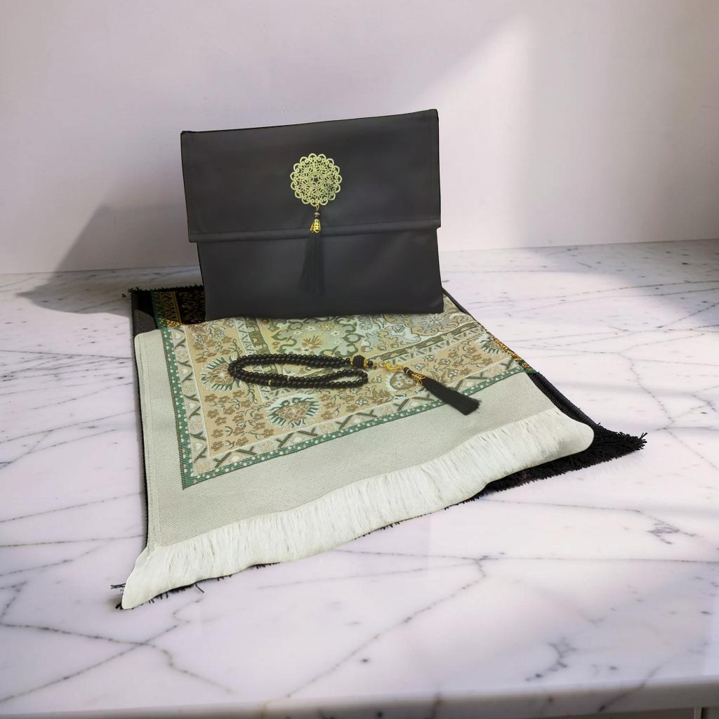 Portable Prayer Mat Set with Tasbeeh & Pouch