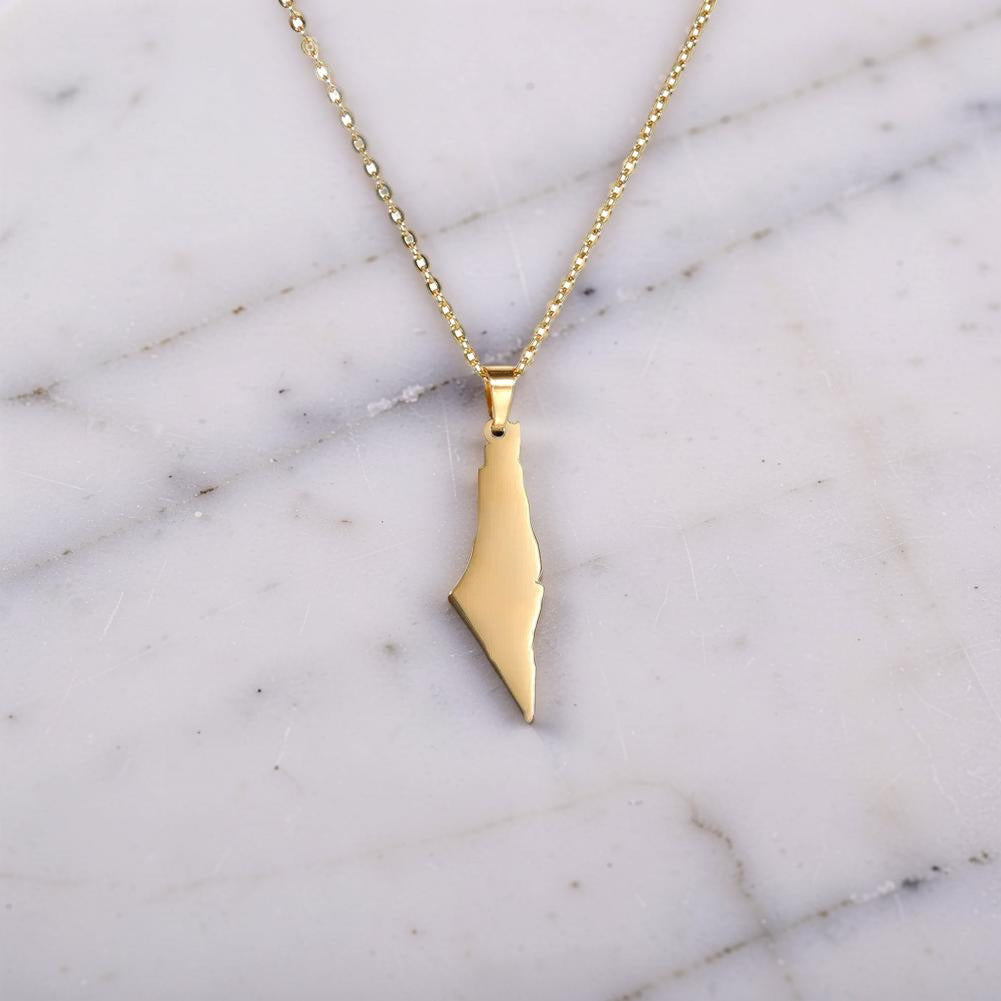 Palestine Map Necklace