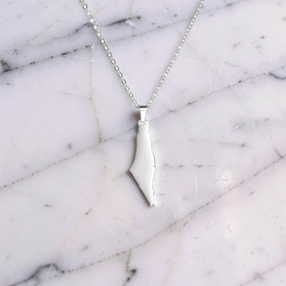 Palestine Map Necklace