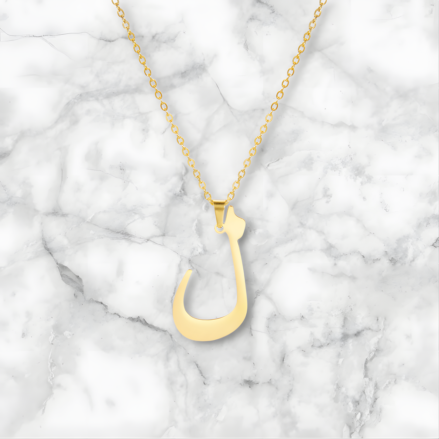 Arabic Letter Pendant Necklace